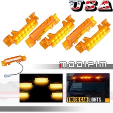 5x Amber 6-led Cab Marker Top Roof Running Lights For Volvo Vnvnl Truck 2003-up