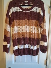 LuLaRoe Mariah Brown White Striped Size XL