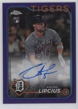 2024 Topps Chrome Rookie Purple Refractor 112/250 Andre Lipcius #RA-AL Auto 05k6