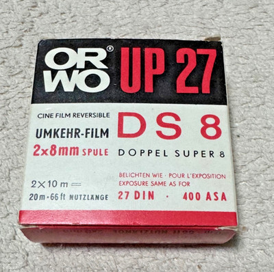 ORWO UP 27 DDR - Umkehr Fillm DS 8 /2x 8 mm Spule - OVP Neu Lagerware .