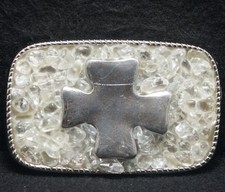 XA17141 REALLY NICE VINTAGE 1970s  CROSS  RELIGIOUS FASHION UNISEX BELT BUCKLE