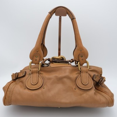 未使用級 特大 vintage coach old padlock カデナ Chloe Paddington Tan Camel Brown Leather Y2K Shoulder Handbag w