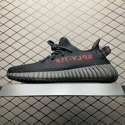 Adidas Yeezy Boost 350 V2 Black Red Cored Knit Casual Sneakers Free Shipping