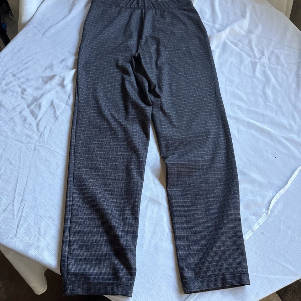 Max Studio Pants Womens S Black Gray Plaid Pull On Stretchy Slim Career Casual - Image 3 of 3