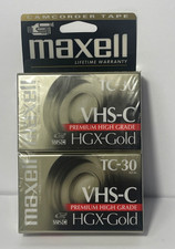 Maxell HGX-Gold Premium High Grade Videotape VHS-C TC-30 Pack Of 2