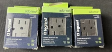Legrand Adorne Tamper Resist Self-Test Electrical GFCI Outlet 310993. Lot Of 3