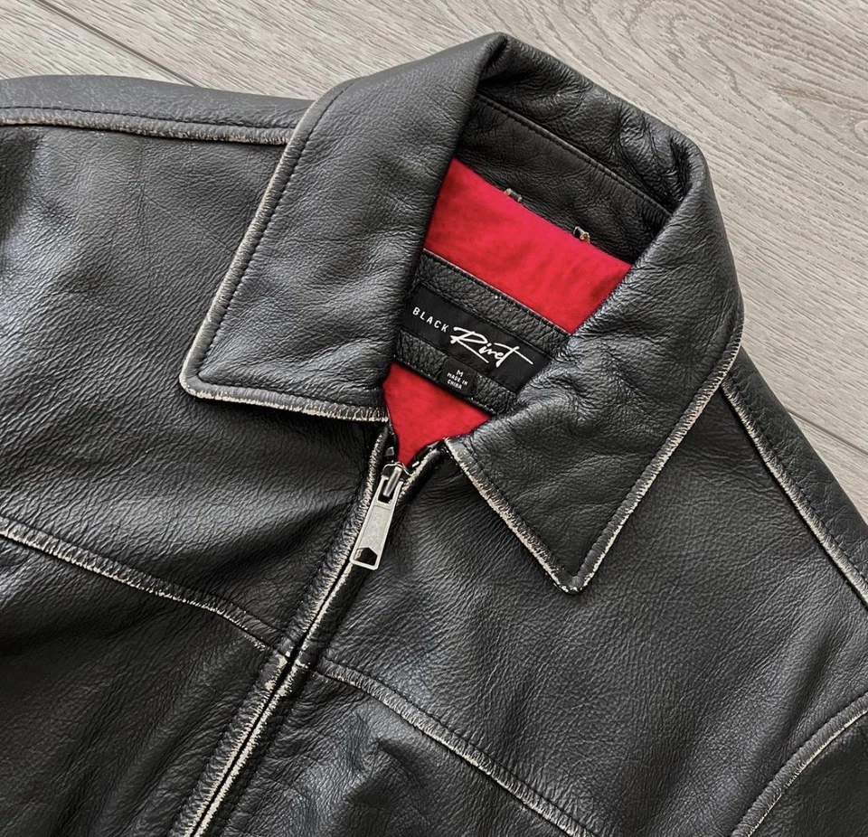 Rare Vintage Black Rivet Leather Jacket - Image 3 of 4