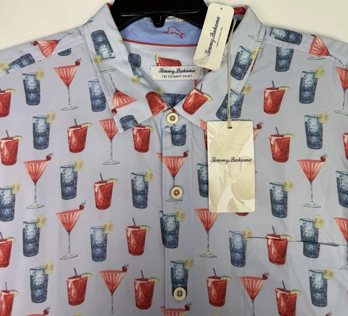 TOMMY BAHAMA Men’s 3XLB Coconut Point Red White Cheers Camp Shirt NEW $138
Opens in a new window or