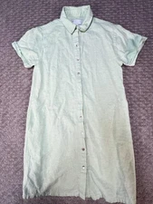 C&C California shirt Womens Medium Green Linen Blend Button Front Collared