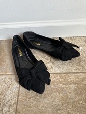 NWOT Women  s 6.5 Black Bow Ballet Flats