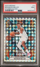 2023 Panini Mosaic Basketball Brandon Miller #11 Stained Glass RC PSA 9