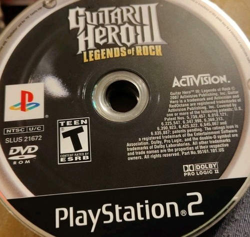 Guitar Hero III: Legends of Rock (Sony PlayStation 2 disc only, 2008) ps2