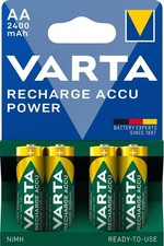 4 VARTA AA RECHARGE ACCU POWER BATTERIES LR6 2400mAh NiMH MIGNON 4BL 1.2V NEW 5.22 per battery