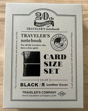 TRAVELER  S notebook Card Size Set 20th Anniversary Color Black