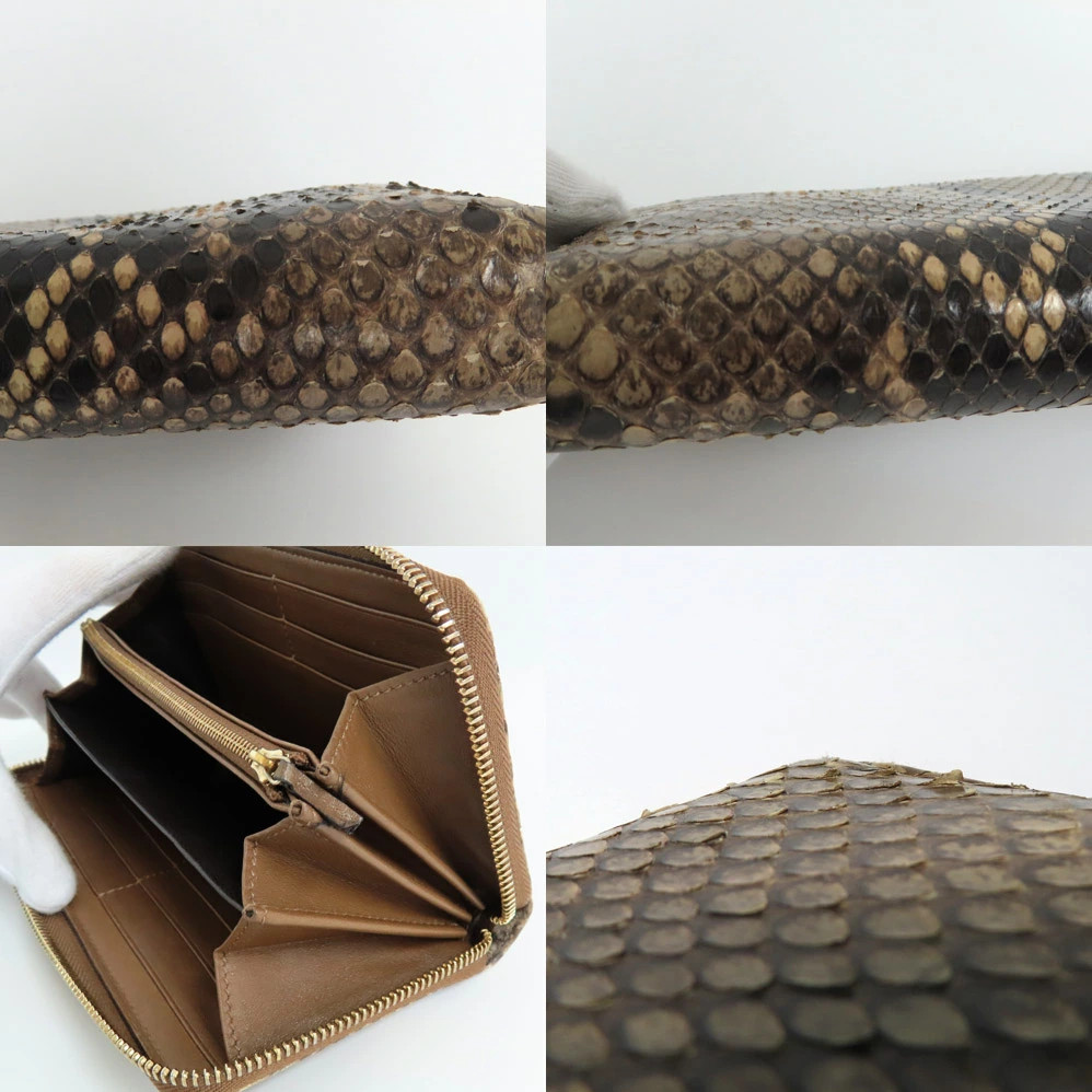 Gucci 307984 Python Brown Leather Tassel Coin Pur… - image 8