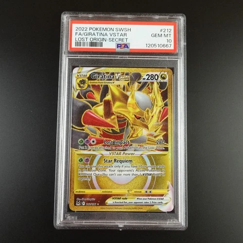 PSA 10 Giratina Vstar 212/196 Pokemon Lost Origin Holo Graded Card