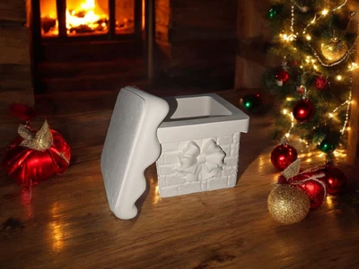 CRAZYPRINTINGUK Paint your own Pottery-Christmas Pottery-Trinket Box-Christmas Chimney Box