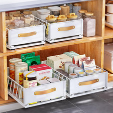 Pull Out Cabinet Organizer Fixed with Adhesive Nano Film,Heavy Duty