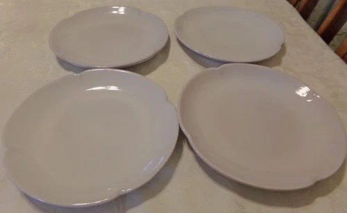 4 Frankoma Pottery Plainsman White Sand Dinner Plates 5F HTF 10 Inches VGC!