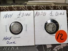 1838 & 1854 90% Silver Seated Liberty Half Dimes! + 1 Free Tube of Gold Flake!!!