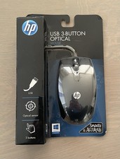 HP USB 3-Button Optical Mouse Wired Black 1000 DPI KY619AA New