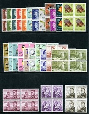 Australia 1966 QEII Decimal Currency set complete blocks superb MNH. SG 382-402.