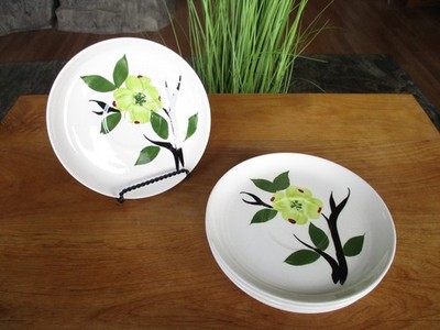 5 Vintage Joni Dixie Dogwood Saucer Plates Floral Design Tableware, 6 1/4'' diam