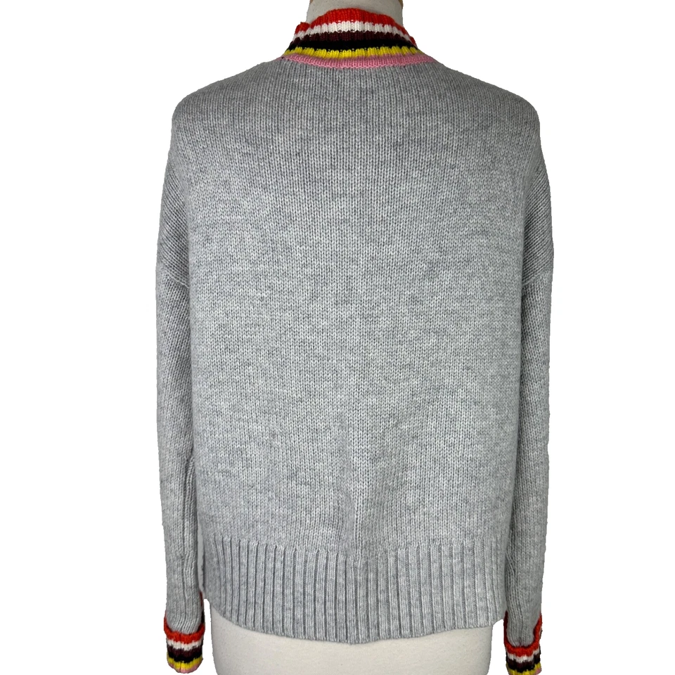 Boden Women's Size M Gray Sweater Multicolor Turtleneck Wool Cotton Blend - Image 3 of 4