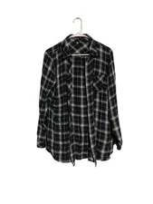 Kut Plaid Women’s Button Down Shirt ***top button missing*** Size Medium (M)