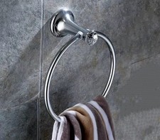 Chrome Bathroom luxury crystal towel ring