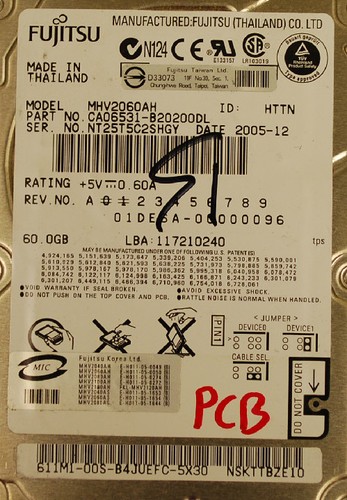 FUJITSU PCB (ONLY) for MHV2060AH 60GB IDE HDD 2.5" | eBay