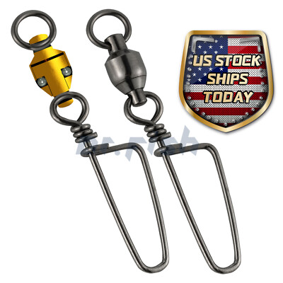 Fishing Swivels Ball Bearing Snap with Coastlock 26-500Lb Tackle Connector