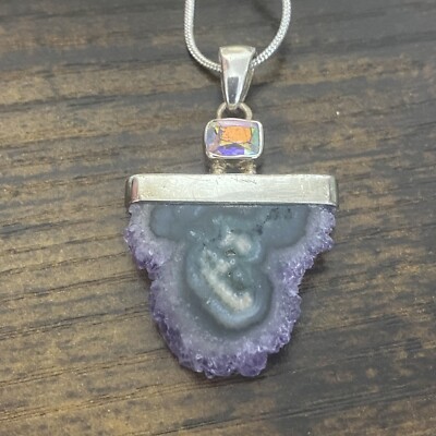 Amethyst Stalactite Necklace Protection From Psychic Attack & Negativity Balance