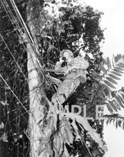 Marine lays telephone wire World War II WW2 WWII 8x10 Photo Print 51c