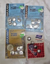 4 packs Vintage MAXANT #36  - Prims # 30- Self Cover Metal Buttons Round 