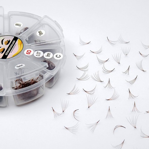 Mix 6D Brown Lashes. 1000 Premade Volume Fans. Handmade Eyelash extensions. - Picture 7 of 26