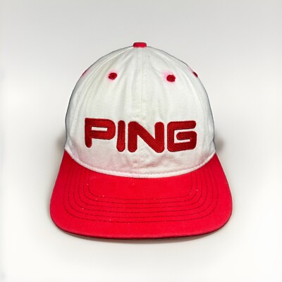 Vintage PING by Karsten Golf Hat, GO BIG RED, White Strapback Cap, Cornhuskers