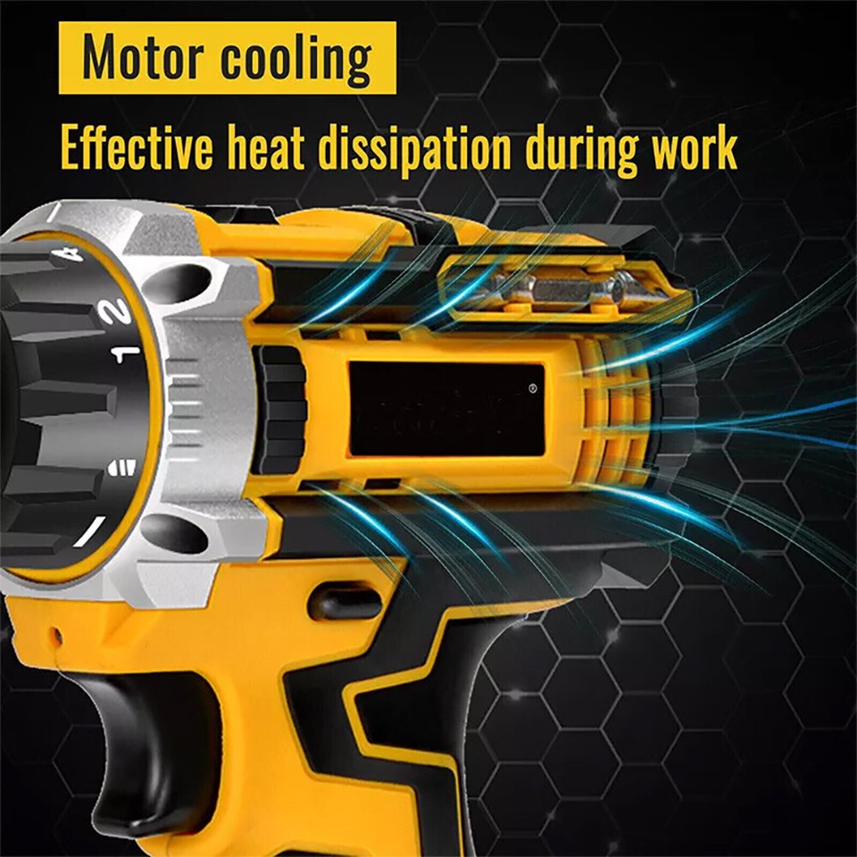 Cordless Brushless Impact Driver Hammer Drill Combo Kit with 2 Battery