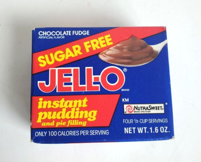 Jello Sugar Free Pudding Chocolate Fudge Nutrasweet NIB Prop Decor Vintage