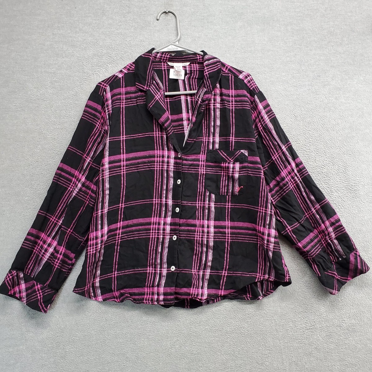 Victorias Secret Women Sleepwear Pink Plaid Flannel Pajama