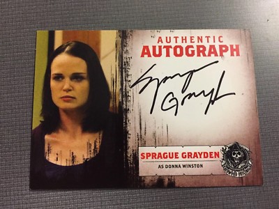 Sons Of Anarchy Authentic Autograph Card Of Sprague Grayden As