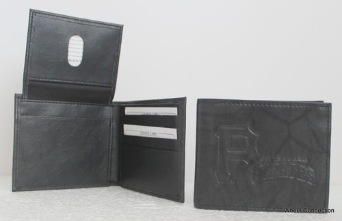 Embossed Leather Billfold Many choices of teams Baseball Black Wallet MLB - Picture 24 of 34