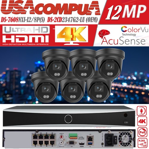 Hikvision 4K 8CH OEM 12MP CCTV Security Camera 4MP PoE Turret ColorVu W/Audio - Picture 13 of 15