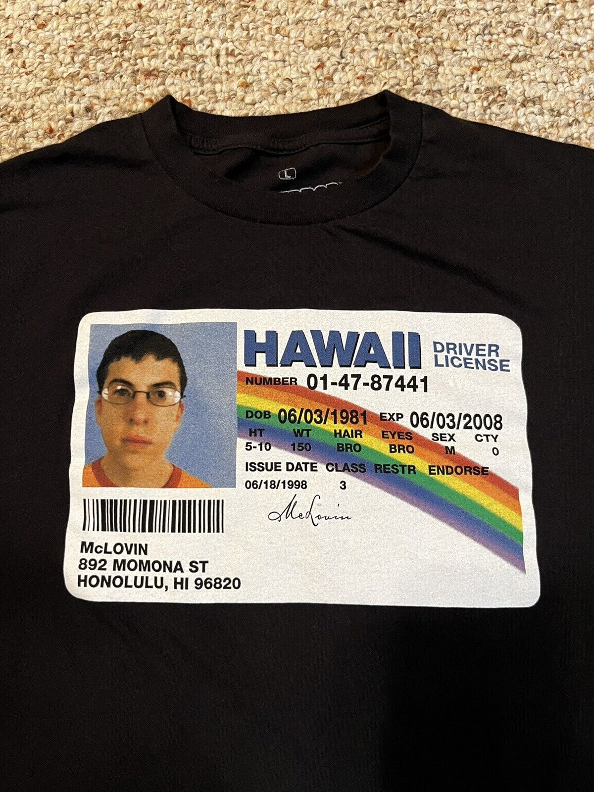 Mens Womens T-Shirt McLovin Cotton Fake Shirt Id Unisex Tee