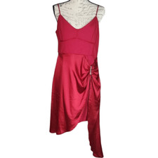 Guess Women's Size XL Cherry Bite Cami Hi Low SL Satin Karin Dress