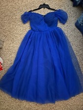 Ava Gowns blue tea length dress, worn once, excellent condition