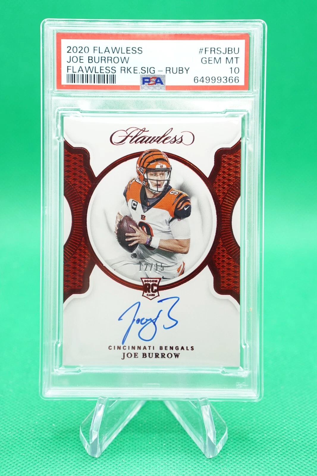 Joe Burrow Panini Flawless Flawless Rookie Signatures #FRSJBU Ruby