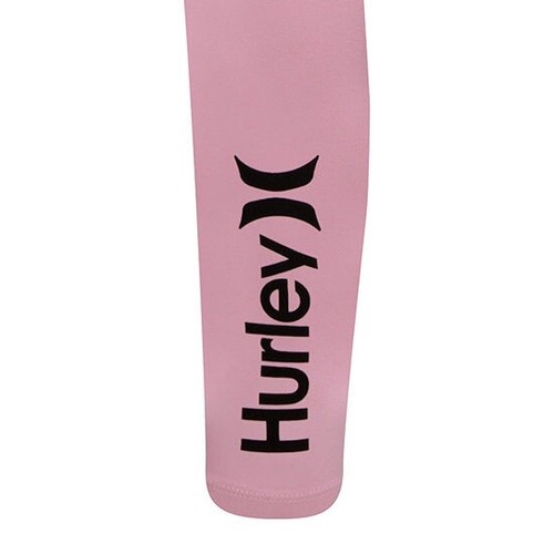 Hurley Girls' Contrast Medium soft pink Logo Leggings MEDIUM MSRP $25.00 - Picture 3 of 4