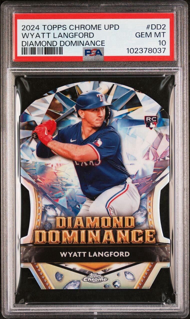 2024 Topps Chrome Update Wyatt Langford Diamond Dominance #DD-2 PSA Gem 10 POP 2
