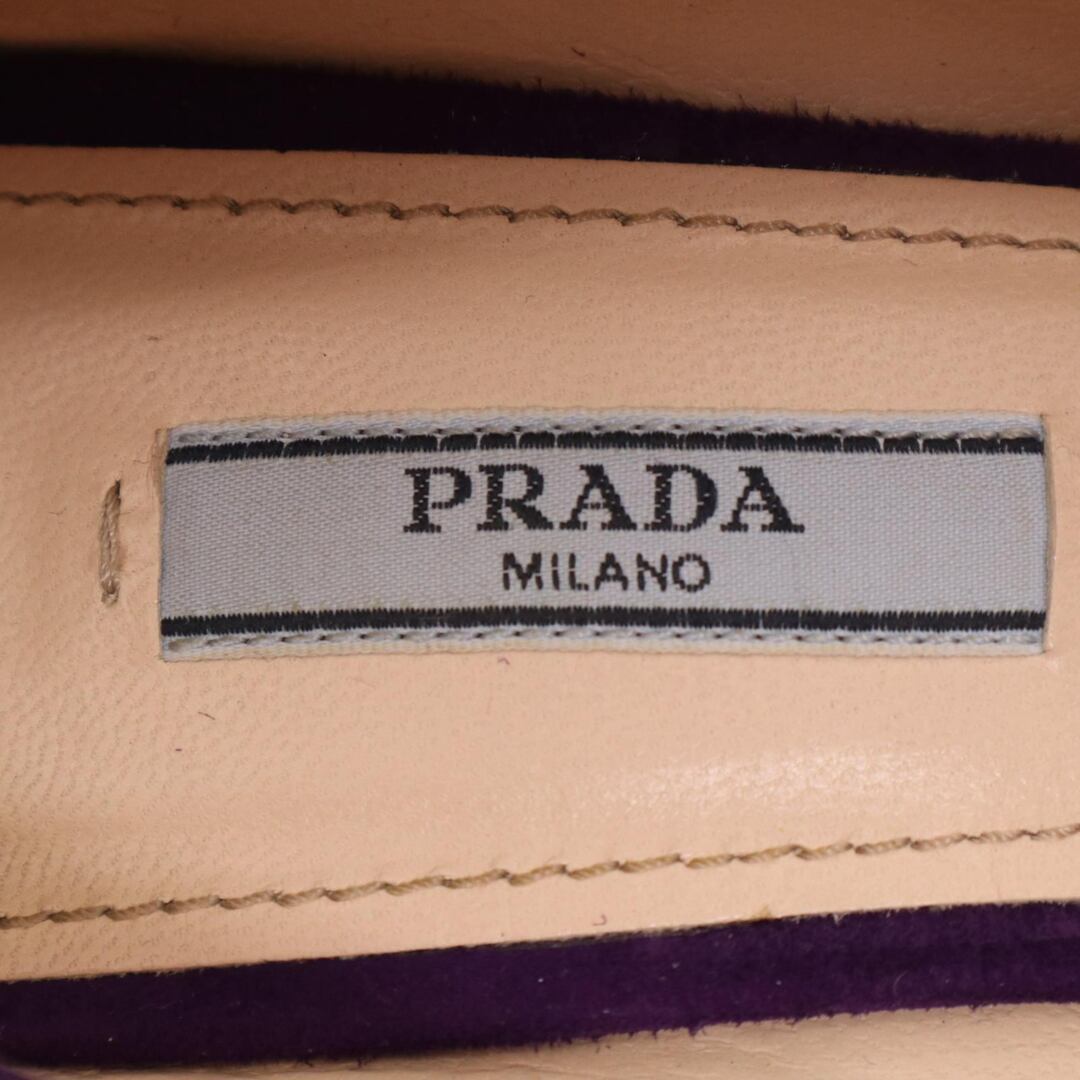 PRADA Pumps Heel Beaded Suede Purple EU38.5 US8.5 Japan F/S USED thumbnail 14